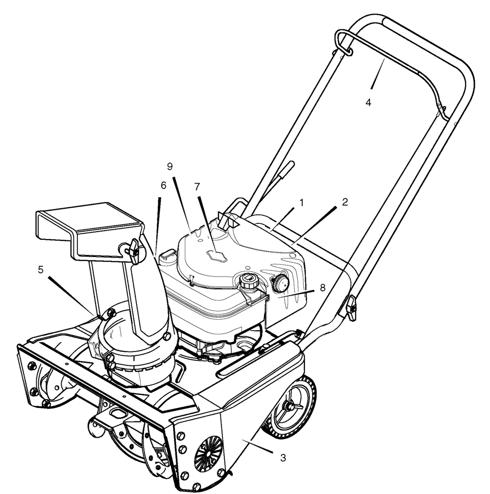 Decals Diagram and Parts List for 6210701X54NB  Briggs and Stratton Snow Blower